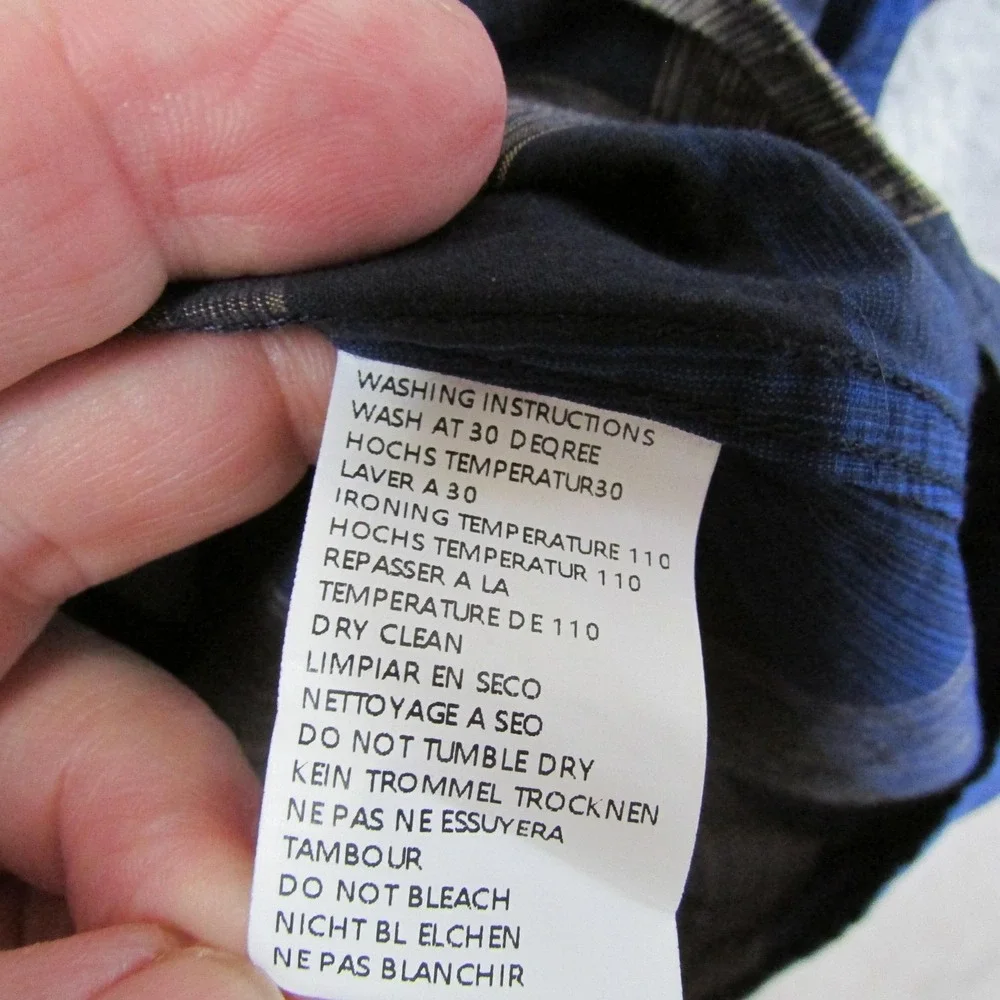 Nutexrol‎ Shirt Mens Large Blue Plaid Short Sleeve Button Front Casual Top